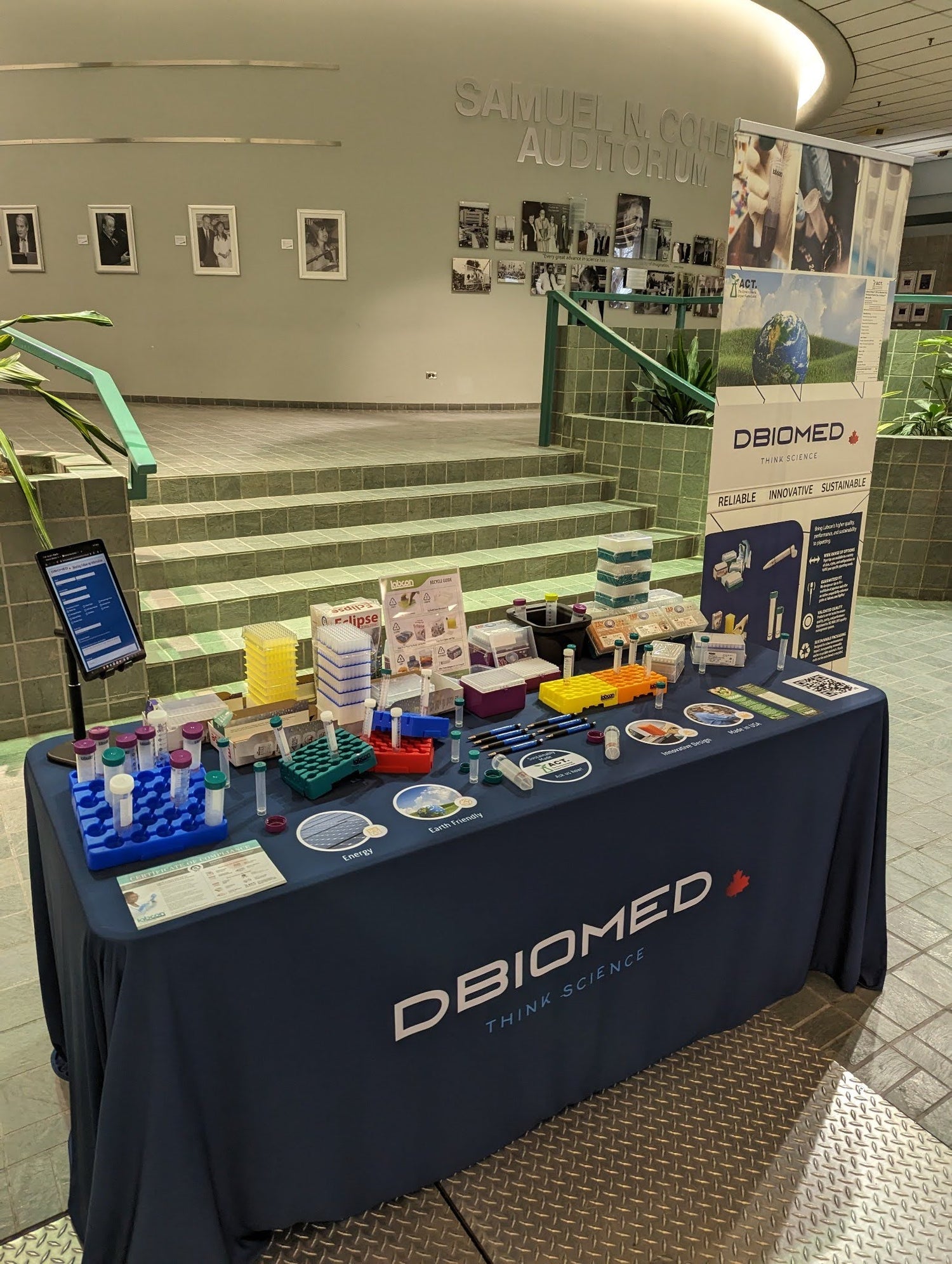 DBiomed product collection table presentation at Biotech Connect trade show