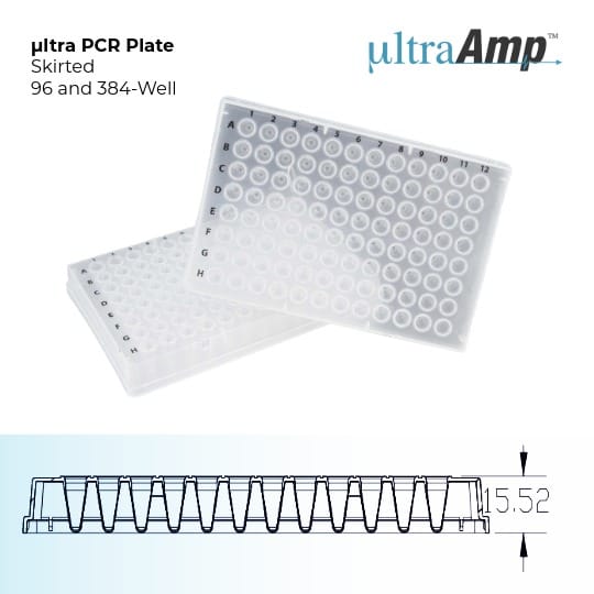 µltraAMP Skirted PCR Plate µltraAMP Skirted PCR Plate 7220-096 Sorenson Bio Skirted / 25 Plates/Pack 4 Packs/Case 100 Plates/Case