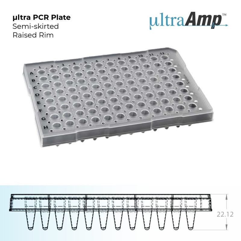 µltraAMP Skirted PCR Plate µltraAMP Skirted PCR Plate 7230-096 Sorenson Bio Semi-Skirted (Raised Rim) / 25 Plates/Pack 4 Packs/Case 100 Plates/Case