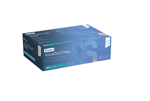 Medicom AssureTouch Power Extended Cuff Chemo Tested Blue Nitrile Medicom