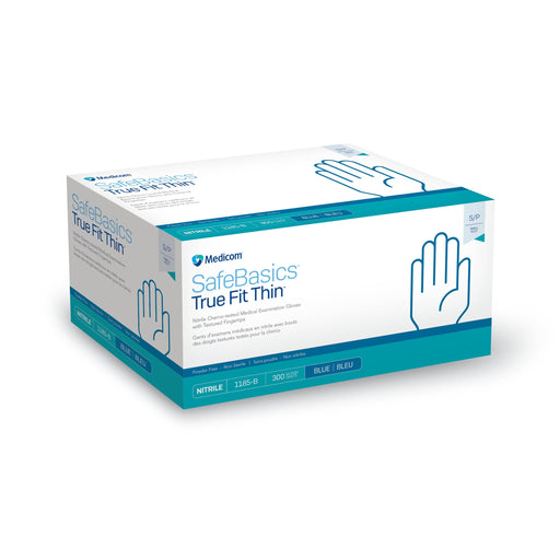 Medicom SafeTouch True Fit Thin Nitrile Gloves 1185-A Medicom X-Small / Blue
